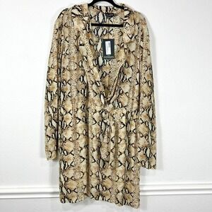 Pretty Little Thing Dress Womens 20 Snakeskin Midi Indie Sleaze Plus